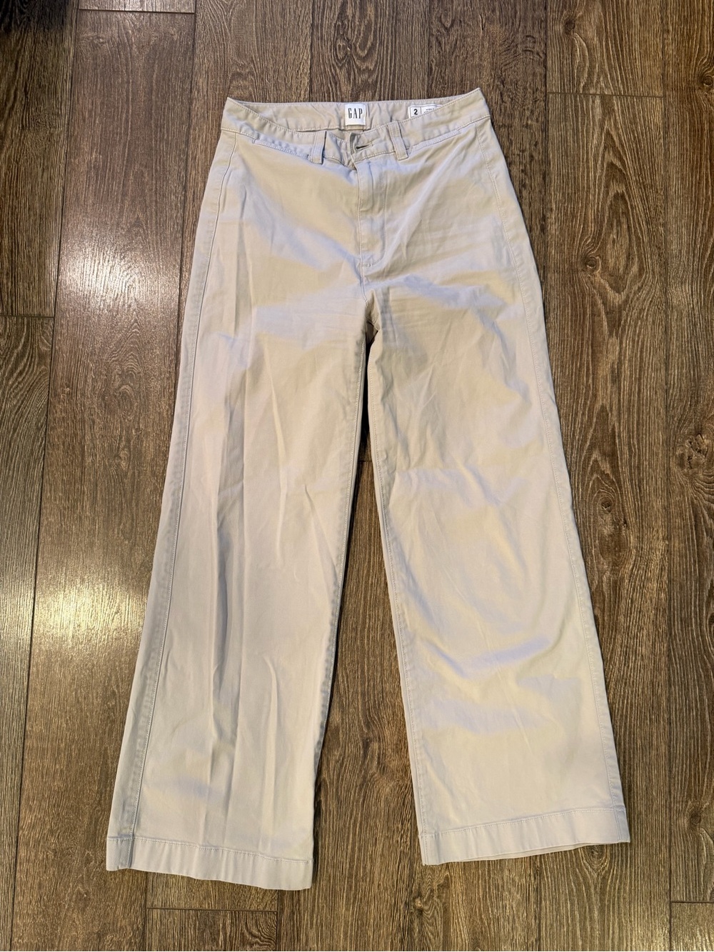 GAP Women's Wide-Leg Cropped Chinos — Light Khaki